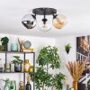Koyoto lampa sufitowa, kula świetlna bursztynowy, chrom, przezroczysty, przydymiony, 3-punktowe