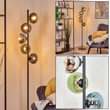 Gastor kula świetlna, lampa stojąca 33 cm niebeieski, chrom, zielony, przezroczysty, przydymiony, 5-punktowe