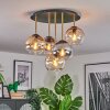 Koyoto lampa sufitowa, kula świetlna mosiądz, czarny, 5-punktowe