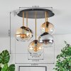 Koyoto lampa sufitowa, kula świetlna mosiądz, czarny, 5-punktowe