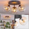 Koyoto Lampa sufitowa, Kula świetlna W kolorze bursztynu, Przezroczysty, 3-punktowe
