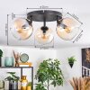 Koyoto Lampa sufitowa, Kula świetlna W kolorze bursztynu, Przezroczysty, 3-punktowe
