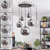 Koyoto lampa wisząca, kula świetlna, lampa wisząca chrom, przydymiony, 5-punktowe