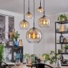 Koyoto lampa wisząca, kula świetlna, lampa wisząca bursztynowy, przezroczysty, 5-punktowe