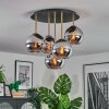 Koyoto lampa sufitowa, kula świetlna 45 cm mosiądz, czarny, 5-punktowe