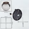 Koyoto lampa sufitowa, kula świetlna 45 cm mosiądz, czarny, 5-punktowe