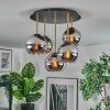 Koyoto lampa sufitowa, kula świetlna 45 cm mosiądz, czarny, 5-punktowe