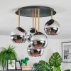 Koyoto lampa sufitowa, kula świetlna 45 cm mosiądz, czarny, 5-punktowe