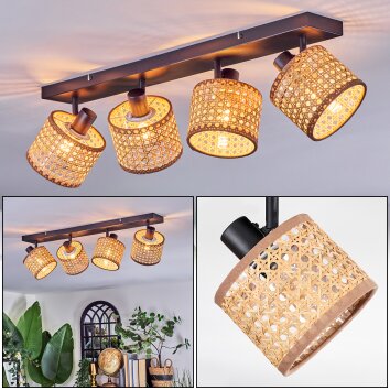 Barcos Lampa sufitowa, Spot sufitowy Czarny, 4-punktowe