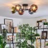 Koyoto lampa sufitowa, kula świetlna 59 cm niebeieski, zielony, przezroczysty, miedziany, 6-punktowe