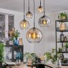Koyoto lampa wisząca, kula świetlna, lampa wisząca bursztynowy, przezroczysty, przydymiony, 5-punktowe