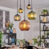 Koyoto lampa wisząca, kula świetlna, lampa wisząca niebeieski, zielony, miedziany, 5-punktowe