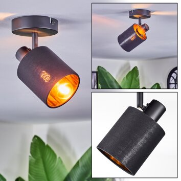 Fallhagen Lampa sufitowa, Spot sufitowy Czarny, 1-punktowy