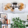 Koyoto lampa sufitowa, kula świetlna 59 cm bursztynowy, 6-punktowe