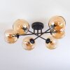 Koyoto lampa sufitowa, kula świetlna 59 cm bursztynowy, 6-punktowe