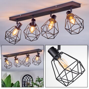 Yaak Lampa sufitowa, Spot sufitowy Czarny, 4-punktowe