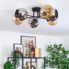 Koyoto Lampa sufitowa, Kula świetlna 59 cm W kolorze bursztynu, Chrom, Przydymiony, 6-punktowe