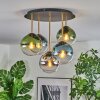 Gastor lampa sufitowa, kula świetlna mosiądz, czarny, 5-punktowe