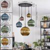 Koyoto lampa wisząca, kula świetlna, lampa wisząca niebeieski, złoty, zielony, miedziany, 5-punktowe