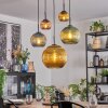 Koyoto lampa wisząca, kula świetlna, lampa wisząca niebeieski, złoty, zielony, miedziany, 5-punktowe