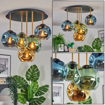 Ripoll Lampa sufitowa, Kula świetlna Mosiądz, Czarny, 5-punktowe