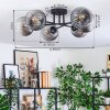 Koyoto lampa sufitowa, kula świetlna 59 cm przezroczysty, przydymiony, 6-punktowe