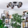 Koyoto lampa sufitowa, kula świetlna 59 cm chrom, przezroczysty, przydymiony, 6-punktowe