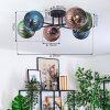 Koyoto Lampa sufitowa, Kula świetlna 59 cm Niebeieski, Zielony, W kolorze miedzi, 6-punktowe