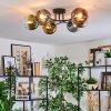 Koyoto lampa sufitowa, kula świetlna 59 cm niebeieski, złoty, zielony, przezroczysty, miedziany, 6-punktowe