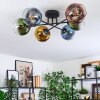 Koyoto lampa sufitowa, kula świetlna 59 cm niebeieski, złoty, zielony, przezroczysty, miedziany, 6-punktowe