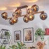 Koyoto lampa sufitowa, kula świetlna złoty, czarny, 10-punktowe