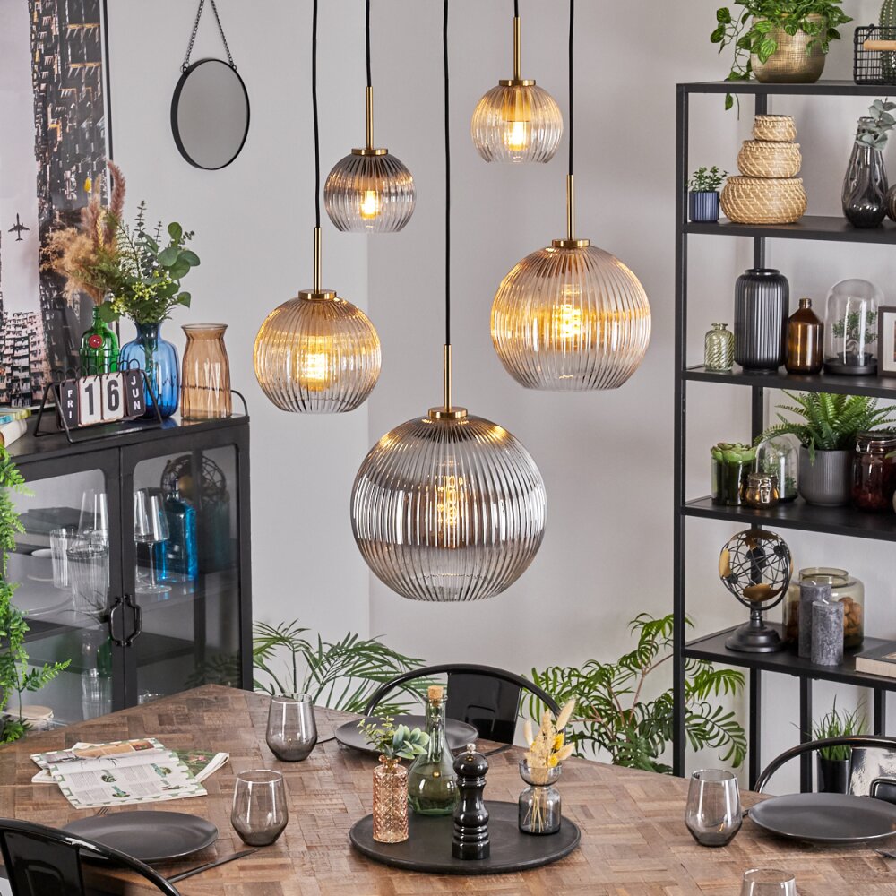 Koyoto Lampa wisząca, Kula świetlna, Lampa wisząca Złoty, Czarny, 5-punktowe main product photo