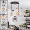 Koyoto Lampa wisząca, Kula świetlna, Lampa wisząca Złoty, Czarny, 5-punktowe