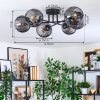 Koyoto lampa sufitowa, kula świetlna 59 cm przydymiony, 6-punktowe