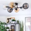 Koyoto lampa sufitowa, kula świetlna 59 cm bursztynowy, przezroczysty, przydymiony, 6-punktowe