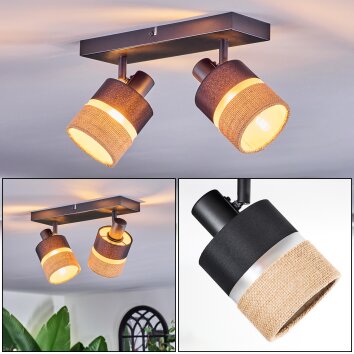 Fallhagen Lampa sufitowa, Spot sufitowy Czarny, 2-punktowe