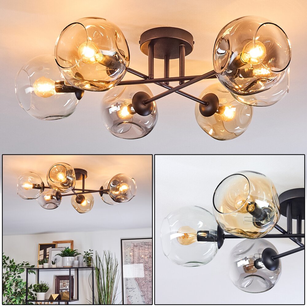 Ripoll Lampa sufitowa, Kula świetlna W kolorze bursztynu, Przezroczysty, Przydymiony, 6-punktowe main product photo