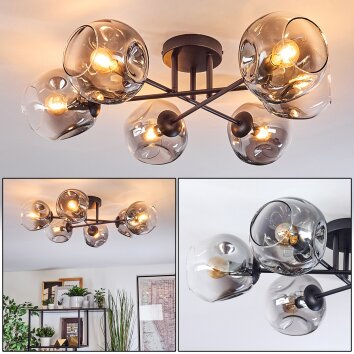 Ripoll lampa sufitowa, kula świetlna przezroczysty, przydymiony, 6-punktowe