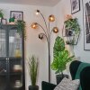 Koyoto kula świetlna, lampa stojąca bursztynowy, chrom, przezroczysty, przydymiony, 5-punktowe