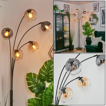 Koyoto Kula świetlna, Lampa stojąca W kolorze bursztynu, Przezroczysty, Przydymiony, 5-punktowe