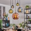 Ripoll lampa wisząca, kula świetlna, lampa wisząca niebeieski, zielony, miedziany, 5-punktowe