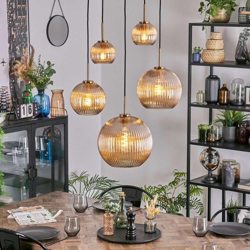 Koyoto Lampa wisząca, Kula świetlna, Lampa wisząca Złoty, Czarny, 5-punktowe main product photo