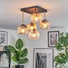 Koyoto lampa sufitowa, kula świetlna złoty, czarny, 5-punktowe