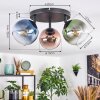 Koyoto lampa sufitowa, kula świetlna niebeieski, zielony, miedziany, 3-punktowe