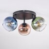 Koyoto lampa sufitowa, kula świetlna niebeieski, zielony, miedziany, 3-punktowe