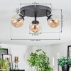 Chehalis lampa sufitowa, kula świetlna 40 cm bursztynowy, 3-punktowe