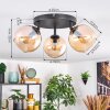 Koyoto Lampa sufitowa, Kula świetlna W kolorze bursztynu, 3-punktowe