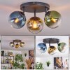 Koyoto lampa sufitowa, kula świetlna niebeieski, złoty, zielony, przezroczysty, 3-punktowe