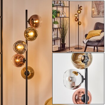 Koyoto kula świetlna, lampa stojąca 32 cm chrom, złoty, przezroczysty, miedziany, przydymiony, 5-punktowe