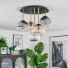 Koyoto lampa sufitowa, kula świetlna mosiądz, czarny, 5-punktowe